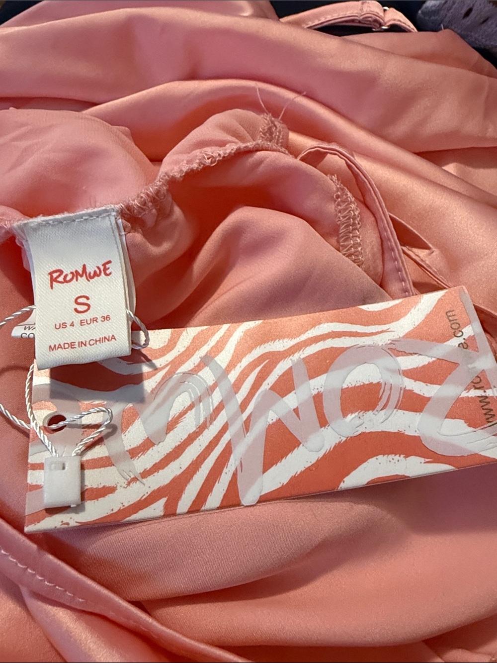 ROMWE Satin Pink Slip Dress with Adjustable Straps - Picture 4 of 4